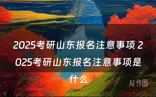 2025考研山东报名注意事项 2025考研山东报名注意事项是什么