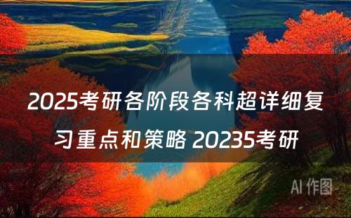 2025考研各阶段各科超详细复习重点和策略 20235考研