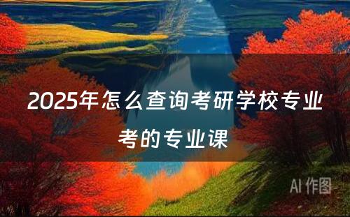 2025年怎么查询考研学校专业考的专业课 