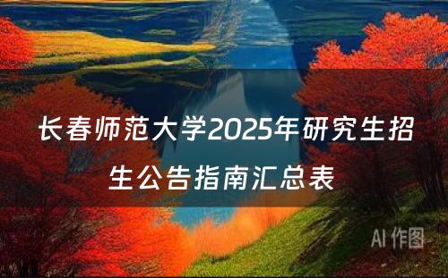 长春师范大学2025年研究生招生公告指南汇总表 