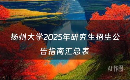 扬州大学2025年研究生招生公告指南汇总表 