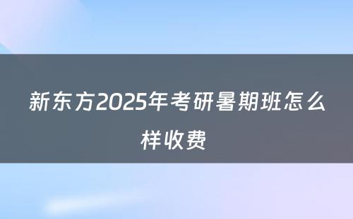 新东方2025年考研暑期班怎么样收费 