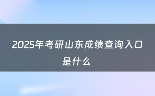 2025年考研山东成绩查询入口是什么 