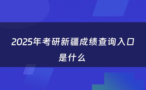 2025年考研新疆成绩查询入口是什么 