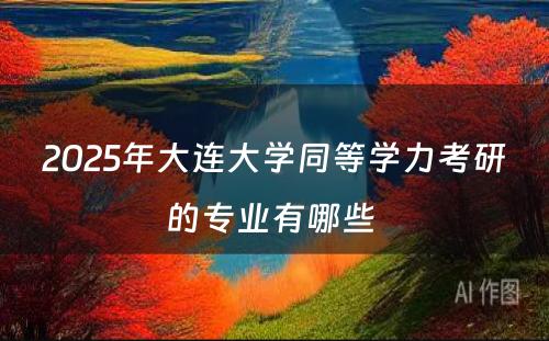 2025年大连大学同等学力考研的专业有哪些 