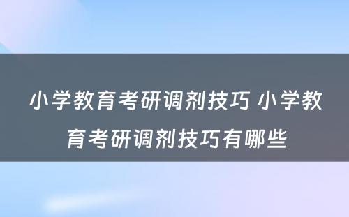 小学教育考研调剂技巧 小学教育考研调剂技巧有哪些