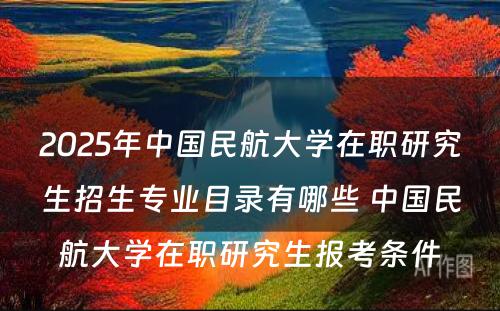 2025年中国民航大学在职研究生招生专业目录有哪些 中国民航大学在职研究生报考条件