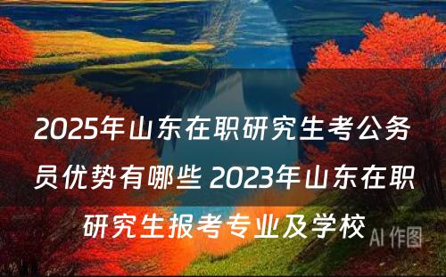 2025年山东在职研究生考公务员优势有哪些 2023年山东在职研究生报考专业及学校