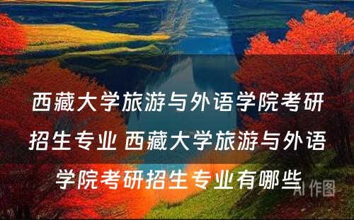 西藏大学旅游与外语学院考研招生专业 西藏大学旅游与外语学院考研招生专业有哪些