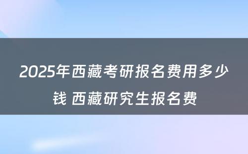 2025年西藏考研报名费用多少钱 西藏研究生报名费