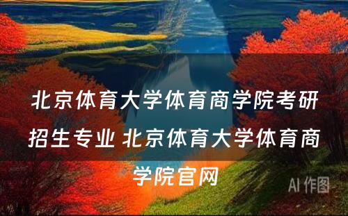 北京体育大学体育商学院考研招生专业 北京体育大学体育商学院官网