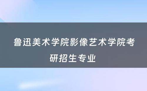 鲁迅美术学院影像艺术学院考研招生专业 