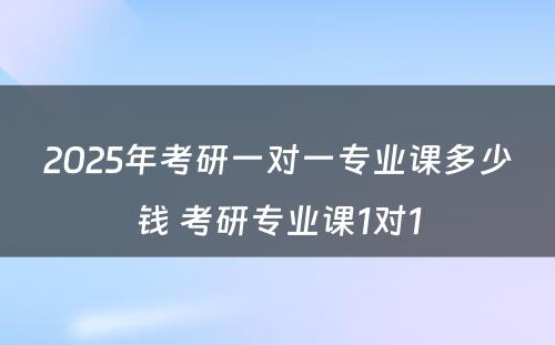 2025年考研一对一专业课多少钱 考研专业课1对1