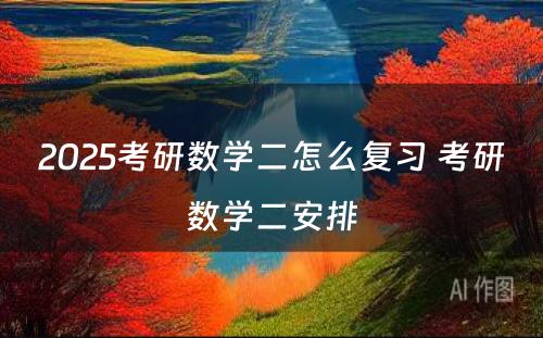 2025考研数学二怎么复习 考研数学二安排