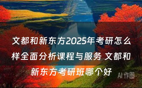 文都和新东方2025年考研怎么样全面分析课程与服务 文都和新东方考研班哪个好