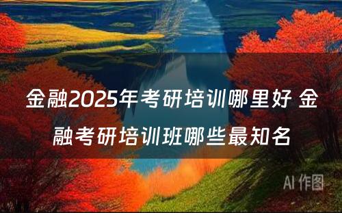 金融2025年考研培训哪里好 金融考研培训班哪些最知名