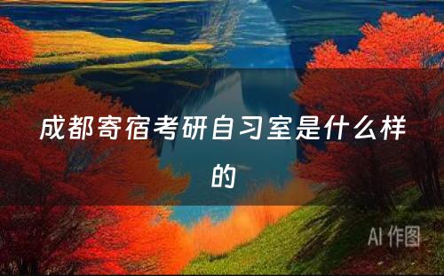 成都寄宿考研自习室是什么样的