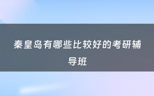 秦皇岛有哪些比较好的考研辅导班