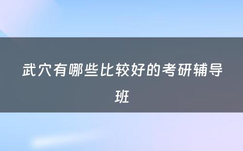 武穴有哪些比较好的考研辅导班