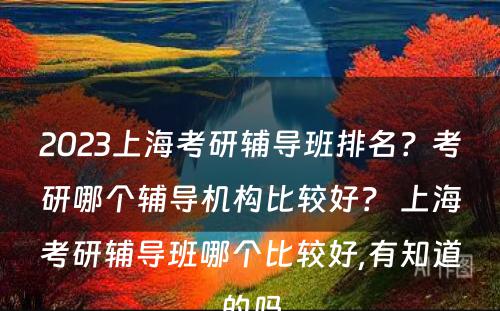 2023上海考研辅导班排名？考研哪个辅导机构比较好？ 上海考研辅导班哪个比较好,有知道的吗